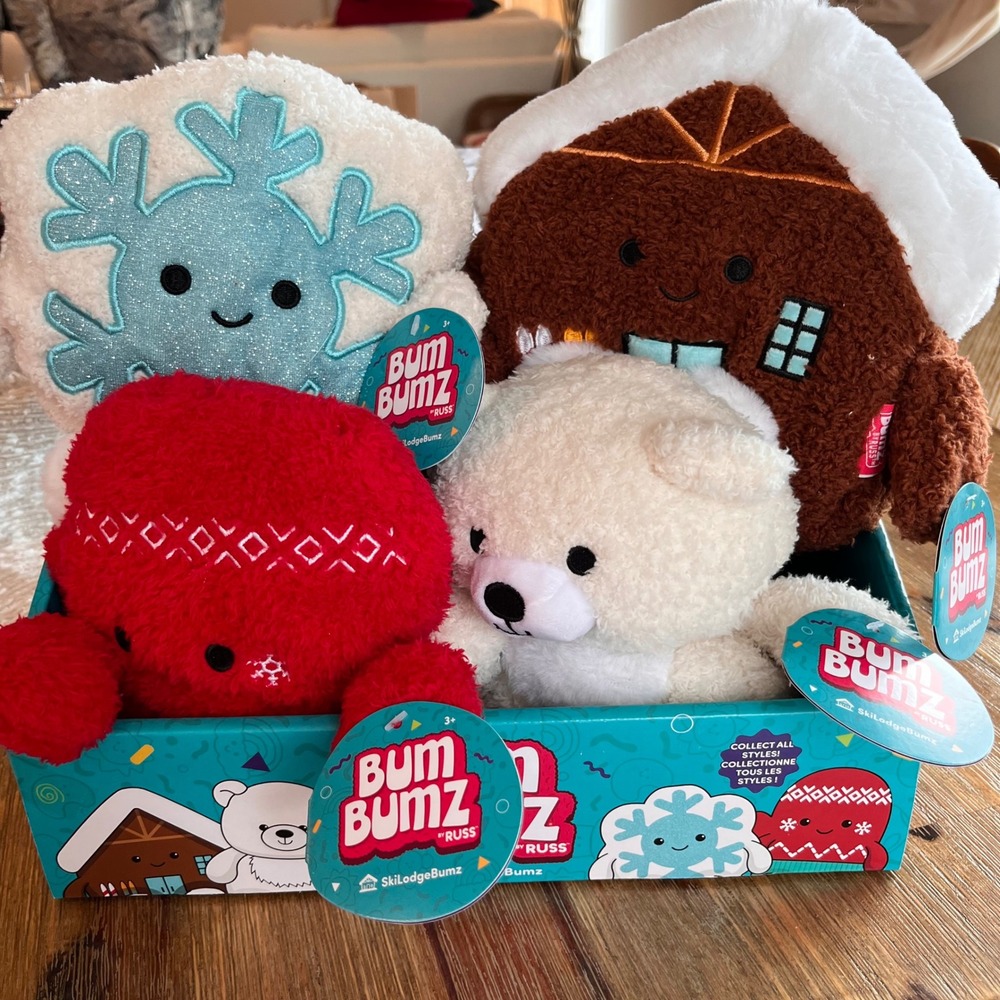 BumBumz by Russ SkiLodgeBumz Plush Set 4 Pack Holiday Collection NIB